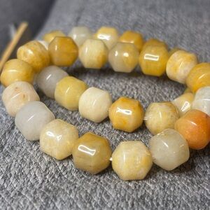 Yellow Jade Beaded Bracelet Set